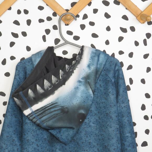 Hurley Blue Shark Graphic Full Zip Up Boys Hoodie - Picture 4 of 6